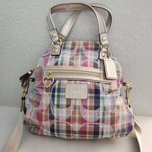Like New Vintage Coach Poppy Madras Shoulder Bag